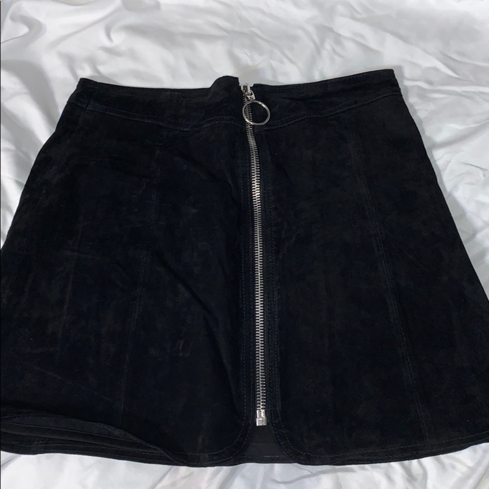 Black suede skirt